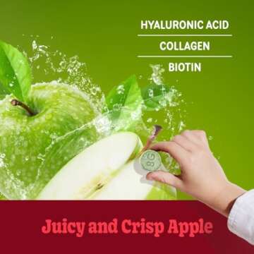 8Greens Daily Greens Skin Effervescent Tablets - for Healthy Skin, Hair, and Nails, Greens Powder, Made with Marine Collagen & Biotin, Vitamin C, Apple Flavor, Pack of 6