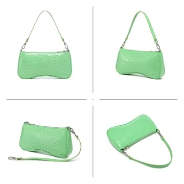 Realer 90s Vegan Leather Shoulder Bag Retro Crocodile Purse