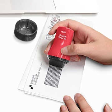 Wide Advanced Roller by Guard Your ID for Identity Theft Protection Roller Stamp, As Seen on TV (Wide 3-Pack) (Mixed Color: Turquoise, Black, Red, Wide)