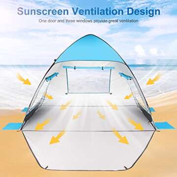 TOBTOS Lightweight Pop Up Beach Tent for All Ages