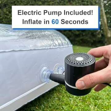 XL Inflatable Tanning Pool Lounge - Electric Pump Included - 85” x 58” - Sunbathing Suntanning (Extra Large)