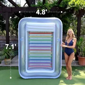 XL Inflatable Tanning Pool Lounge - Electric Pump Included - 85” x 58” - Sunbathing Suntanning (Extra Large)