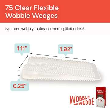 Wobble Wedges Flexible Plastic Shims, 75 Pack – Versatile Leveling Tool for Home Improvement