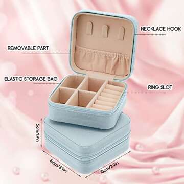 12 Pcs Travel Jewelry Case Bridesmaid Gift Boxes Jewelry Travel Organizer Small Jewelry Box Mini Sto...