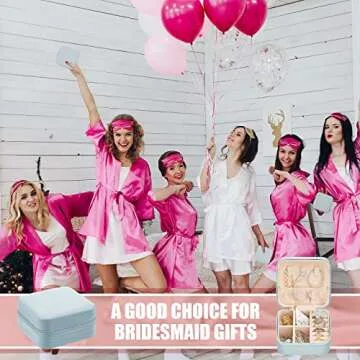 12 Pcs Travel Jewelry Case Bridesmaid Gift Boxes Jewelry Travel Organizer Small Jewelry Box Mini Storage Organizer Storage Box for Women Girls Bridesmaid Gift(Light Blue)