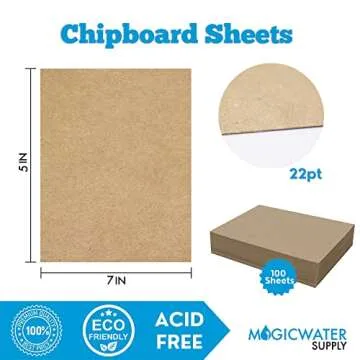 100 Chipboard Sheets 5 x 7 inch - 22pt (point) Light Weight Brown Kraft Cardboard for Scrapbooking &...
