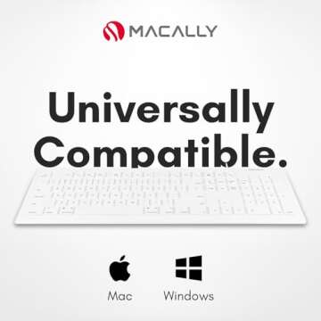 Affordable Macally Full Size USB Keyboard for Mac & PC
