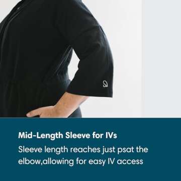 Recovery Robe,Post Mastectomy Breast Cancer Gifts Women,Breast Surgery Robe with Internal Pockets,Mommy Makeover,Tummy Tuck