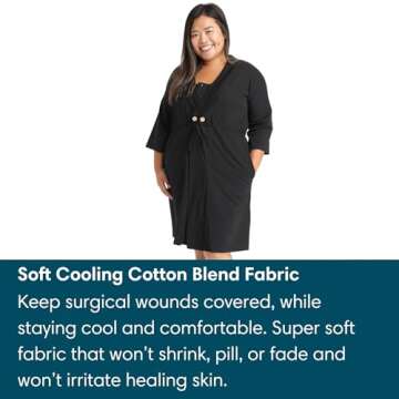 Recovery Robe,Post Mastectomy Breast Cancer Gifts Women,Breast Surgery Robe with Internal Pockets,Mommy Makeover,Tummy Tuck