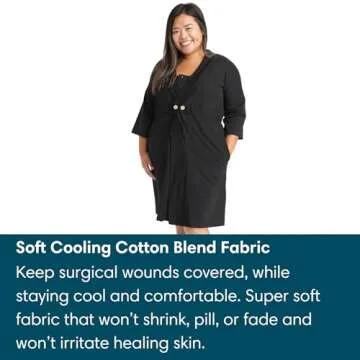 Recovery Robe,Post Mastectomy Breast Cancer Gifts Women,Breast Surgery Robe with Internal Pockets,Mommy Makeover,Tummy Tuck