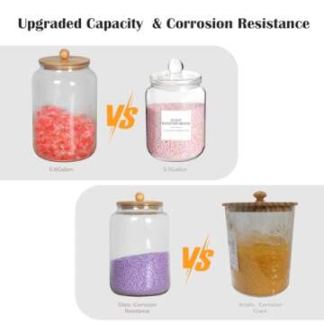 Laundry Pods Glass Jars Container Set, 2 Pack -0.8 Gallon Airtight Container for with 5 Labels for L...