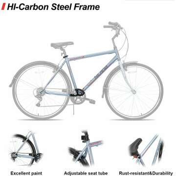 Hiland 700C Hybrid Bike - Men's & Women's Cruiser