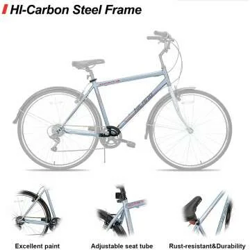 Hiland 700C Hybrid Bike - Men's & Women's Cruiser