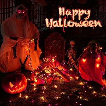 Toodour Orange & Purple Halloween String Lights 12.5ft