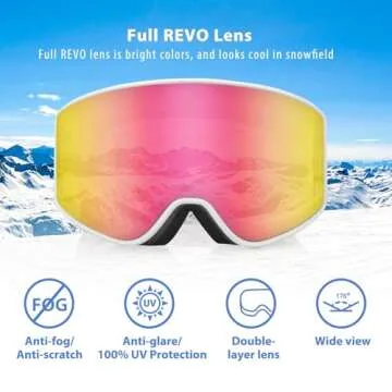 EXP VISION Anti-Fog Ski Goggles for Men Women Youth