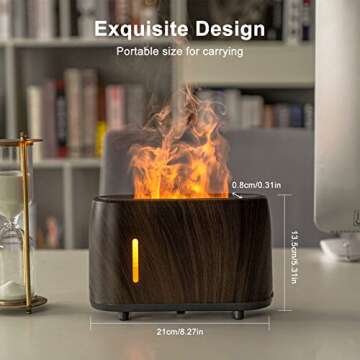 Ankrs Flame Essential Oil Diffuser with Remote Control, Ultra-Quiet Air Diffuser for Aromatherapy, Waterless Auto-off Cool Mist Scent Diffuser/Humidifier for Home & Office with 3 Timer, Lighting Modes