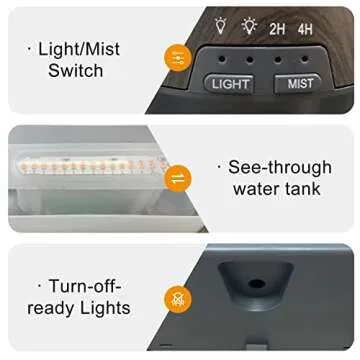 Ankrs Flame Essential Oil Diffuser with Remote Control, Ultra-Quiet Air Diffuser for Aromatherapy, Waterless Auto-off Cool Mist Scent Diffuser/Humidifier for Home & Office with 3 Timer, Lighting Modes