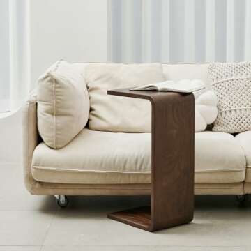 YLACMALS C Shaped End Table for Living Spaces