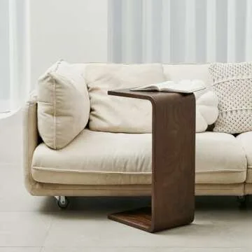 YLACMALS C Shaped End Table for Living Spaces