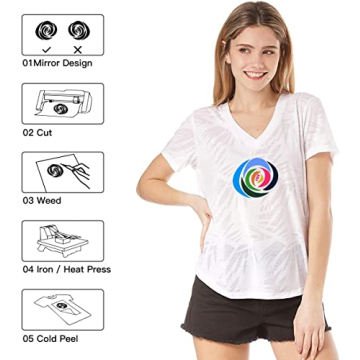 HTVRONT Lake Blue Heat Transfer Vinyl - Easy to Use!