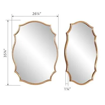 Patton Wall Decor 24x36 Gold Ornate Wall Accent Mirror
