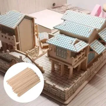 BQLZR 14.8cm Length 2.2mm Dia Round Birch Wood Sticks Wooden Dowel Rods for Lollies Building Archite...