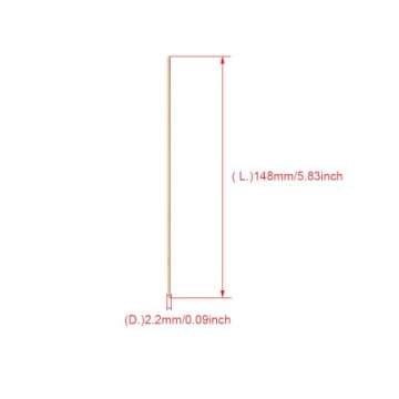 BQLZR 14.8cm Length 2.2mm Dia Round Birch Wood Sticks Wooden Dowel Rods for Lollies Building Architectural Model Pack of 200