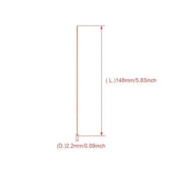 BQLZR 14.8cm Length 2.2mm Dia Round Birch Wood Sticks Wooden Dowel Rods for Lollies Building Architectural Model Pack of 200