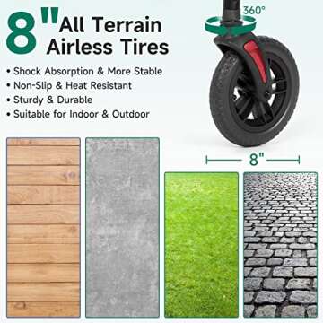 FlyingJoy Rollator Walker Green 8" Large 4 Wheels Rollator Walkers for Seniors with Seat Locking Brakes Adjustable Seat and Arms Aluminum Medical Walker Foldable Removable Back Support 300 lbs