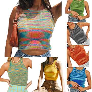 Stylish Women's Tie Dye Sleeveless Crop Tank Top