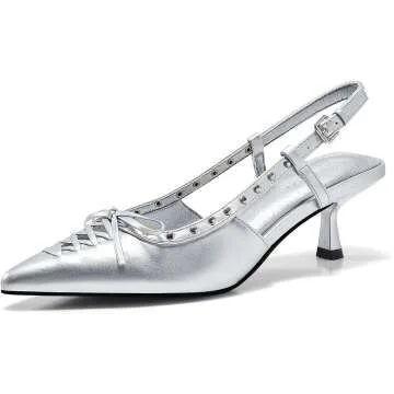 Stylish Coutgo Women's Slingback Kitten Heels