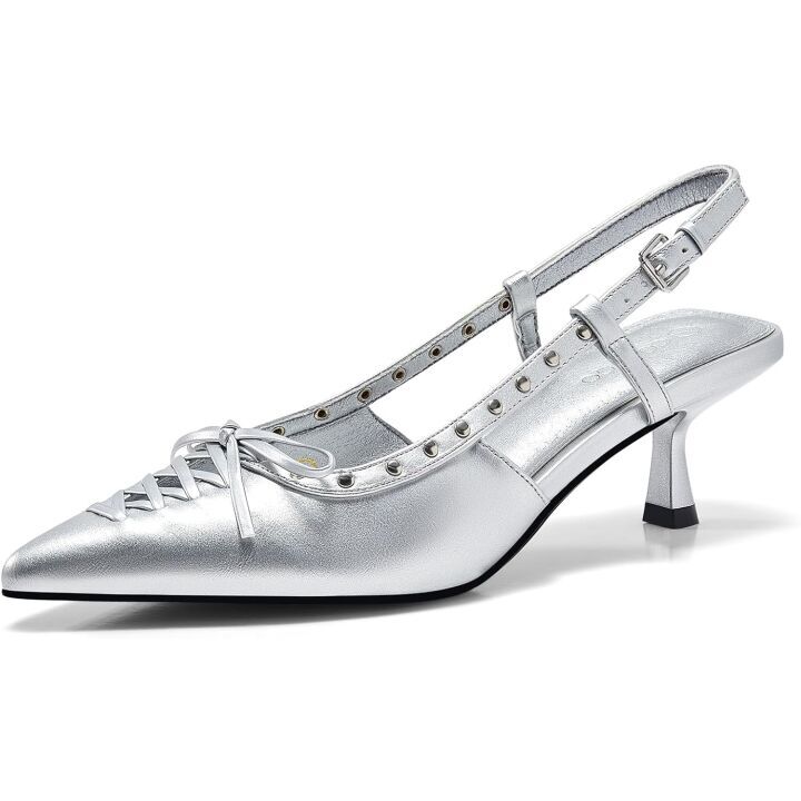 Stylish Coutgo Women's Slingback Kitten Heels