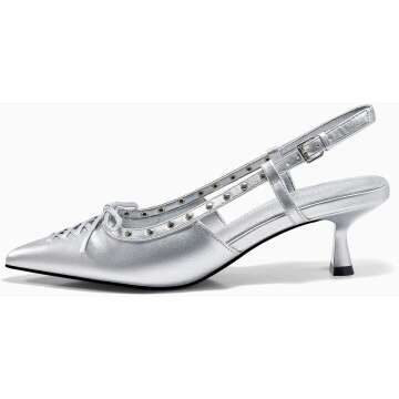 Stylish Coutgo Women's Slingback Kitten Heels