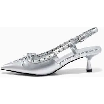 Stylish Coutgo Women's Slingback Kitten Heels