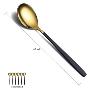 Homquen Black and Gold Spoon Set for Elegant Dining