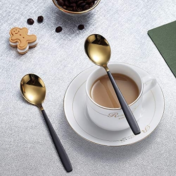 Homquen Black and Gold Spoon Set for Elegant Dining