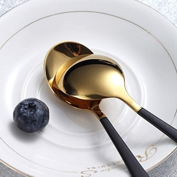 Homquen Black and Gold Spoon Set for Elegant Dining