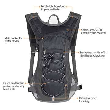 Unigear Hydration Pack Backpack with 70 oz 2L Water Bladder for Running, Hiking, Cycling, Climbing, ...