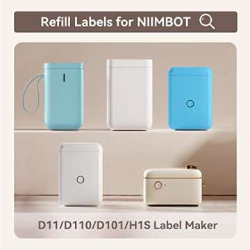 NIIMBOT Label Maker Tape (0.55" x 1.18") Printer Sticker Paper with Self-Adhesive for D11/D110/D101 Label Maker,JADENS D110,1 Roll of 210 (Clear)