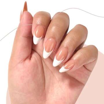 Canvalite French Tip Press on Nails Gel Nail Tips - 300Pcs Pre-Colored Quick and Easy Press on Nails...