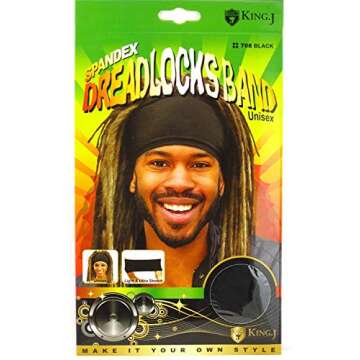 King.J Unisex Spandex Dreadlocks Band (Black) - Hair Care Essential for All Styles