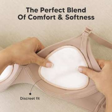 14-Pack Organic Nursing Pads - Washable Breast Pads for Breastfeeding, Nursing Bra Nipple Pads for B...
