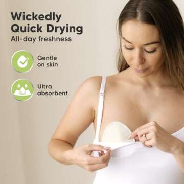 14-Pack Organic Nursing Pads - Washable Breast Pads for Breastfeeding, Nursing Bra Nipple Pads for Breastfeeding, Pumping Bra Reusable Breast Pads, Maternity Breastfeeding Bra Pads (Neutrals, L 4.8")