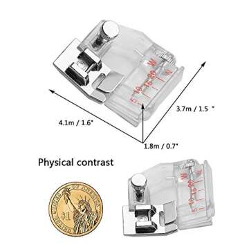 Parts Express Snap-on Adjustable Bias Binder Foot for Brother Singer Janome Sewing Machine, The Adjustable Range is from 5mm to 20mm