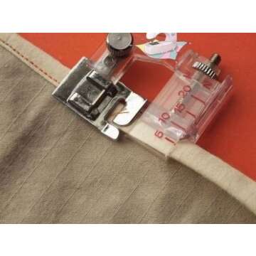 Parts Express Snap-on Adjustable Bias Binder Foot for Brother Singer Janome Sewing Machine, The Adjustable Range is from 5mm to 20mm