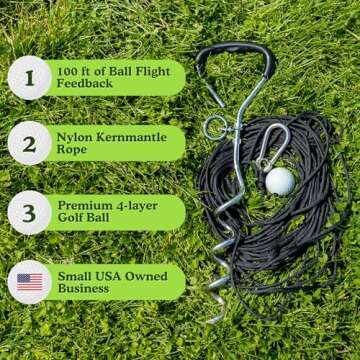 Diochey Creations Golf Ball on a String Golf Swing Trainer | 100 Feet of Swing Feedback | Practice a...