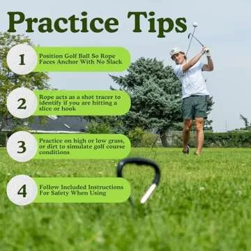 Diochey Creations Golf Ball on a String Golf Swing Trainer | 100 Feet of Swing Feedback | Practice at Home or Park | 4 Layer Ball on a Rope | Quick Practice and Training at a Nearby Park