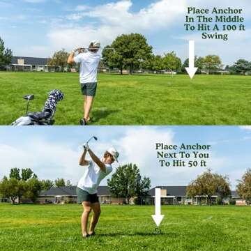 Diochey Creations Golf Ball on a String Golf Swing Trainer | 100 Feet of Swing Feedback | Practice at Home or Park | 4 Layer Ball on a Rope | Quick Practice and Training at a Nearby Park