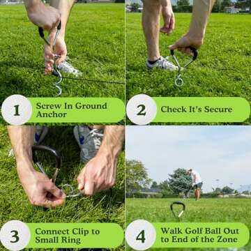 Diochey Creations Golf Ball on a String Golf Swing Trainer | 100 Feet of Swing Feedback | Practice at Home or Park | 4 Layer Ball on a Rope | Quick Practice and Training at a Nearby Park