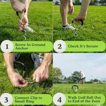 Diochey Creations Golf Ball on a String Golf Swing Trainer | 100 Feet of Swing Feedback | Practice at Home or Park | 4 Layer Ball on a Rope | Quick Practice and Training at a Nearby Park